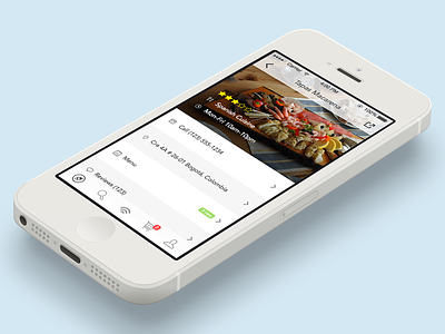 Food App io7 iphone minimal navigation restaurant reviews tabbar