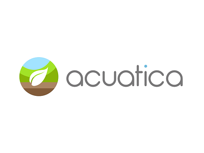 Aquatica Logo aquarium green leaf logo water