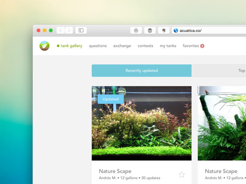 Acuatica Gallery gallery responsive mobile first aquarium community grid