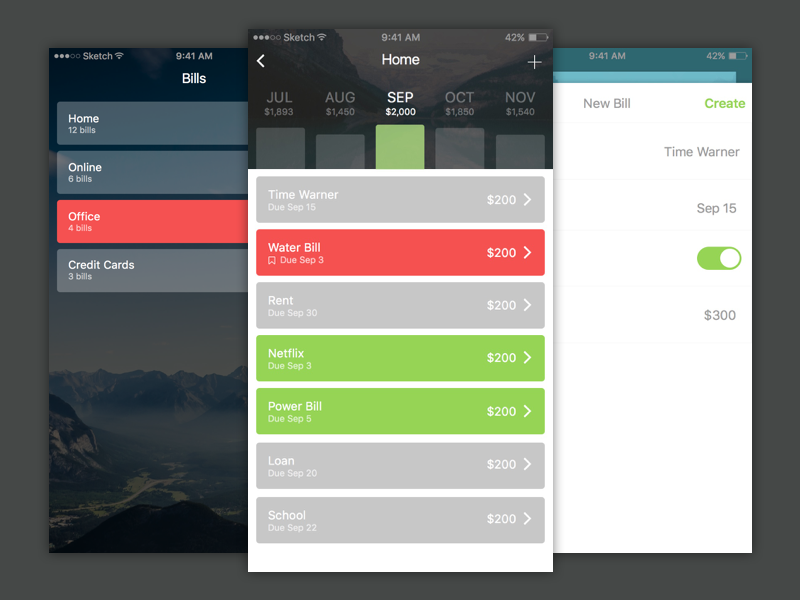 New Billet for iOS bills money bank banking ios9 app ios finances