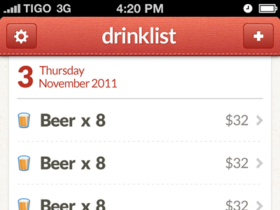 Add a Drink app drink ideaware ios iphone list