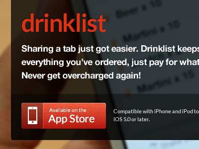 DL Landing page app drink home page ideaware ios iphone landing list
