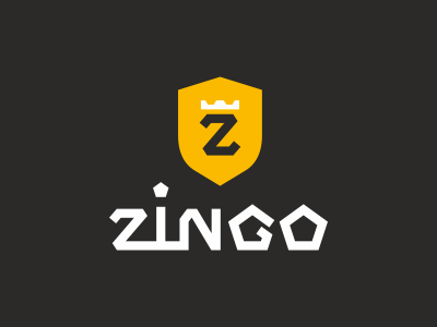 ZINGO gas oil gold lettering logotype quality shield sign