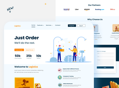 Logistico: A logistics landing page design figma landing page product design ui uiux ux website