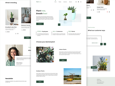 Plant website landing page design figma interaction design landing page ui uiux ux website