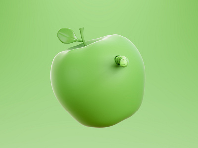 the bug 3d 3d art apple bug design error fruit graphic design illustration lowpoly