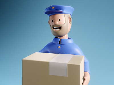 free delivery 3d 3d art courier delivery design free delivery illustration lowpoly mail order postman