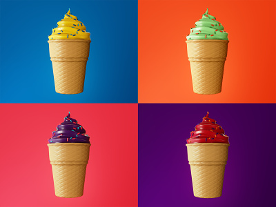 summer flavours 3d 3d art design flavours graphic design ice ice cream illustration juicy summer