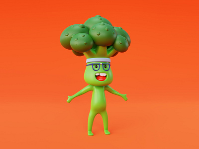 Mr. Broccoli 3d 3d art 3d character design game illustration lowpoly nft web 3.0