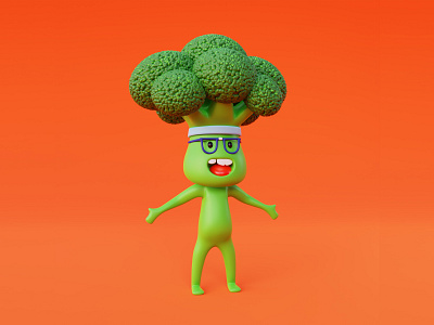 Mr. Broccoli 3d 3d art broccoli character design game games illustration nft web3.0