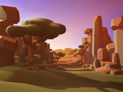 jungle 3d 3d art illustration landscape lowpoly