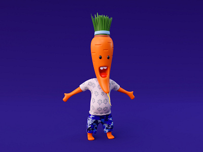 Mr. Carrot 3d 3d art carrot design game graphic design illustration lowpoly nft vegetable web3