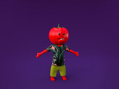 Mr. Tomato 3d 3d art design game design graphic design illustration lowpoly nft tomato web3