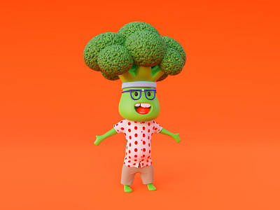 Mr. Broccoli 3d 3d art broccoli design graphic design illustration lowpoly nft web3