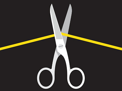 scissors and string illustration vector