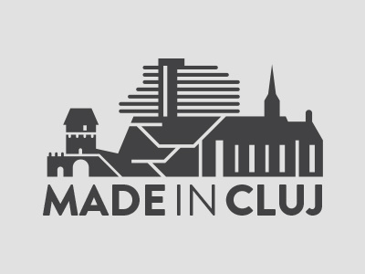 made in cluj city pictogram skyline