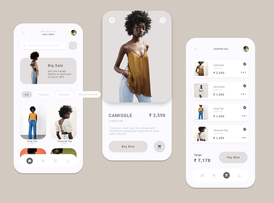 Classy E-Commerce UI app branding design minimal ui