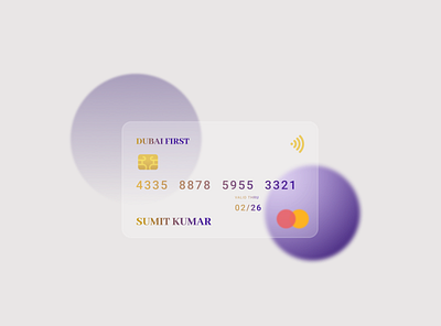 Virtual Credit Card creative creditcard design glassmorphic glassmorphism ui ux