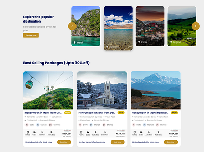 Travel Landing Page Tile branding design flat landingpage minimal travel typography ui ux