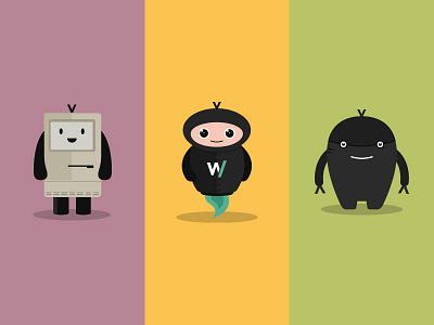 Robots! character character design cute illustration mascot robot vector