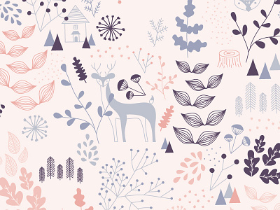 Winter/Autumn Wonderland | Pattern autumn drawings illustration pattern pattern design surface pattern winter