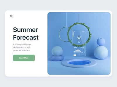 Summer Forecast 3d 3d art c4d cinema4d clean interface ios layout mobile mockup typography weather