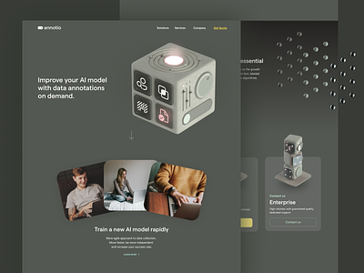 Annotio Website 3d brand branding design icon minimal typography ui web webdesign website