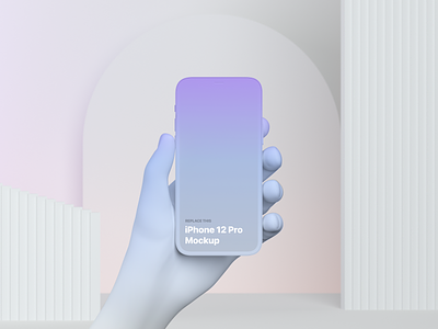 Inclusive iPhone 3D Mockups 3d design hand inclusive ios iphone iphone 12 pro mockup
