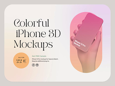 Colorful iPhone Mockups Website 3d animation design interaction ux web webdesign
