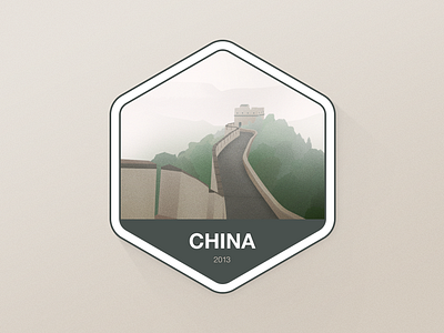 Travel Badge - China badge china great wall of china illustration travel