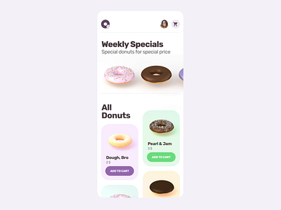 Donut Selection Interaction 3d 3dobject app application commercial animation design detail screen ecommerce ios mobile animated interaction product shop swipe swipe transition transition ui ui card user experience designer user interface ux