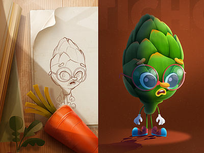 Artichoke-Veggie Run Game animation character design game ui ux