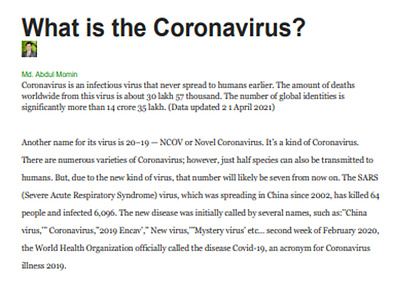 What is the Coronavirus? (Content writing)