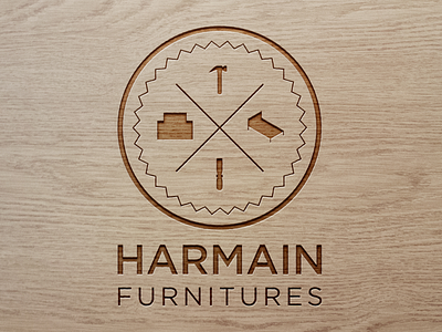 Harmain Furnitures Logo badge logo chisel circle logo furniture logo furniturelogo furnitures furnitures logo hyderabad india interior interior logo interiors logo manufacturers sofa sofa logo