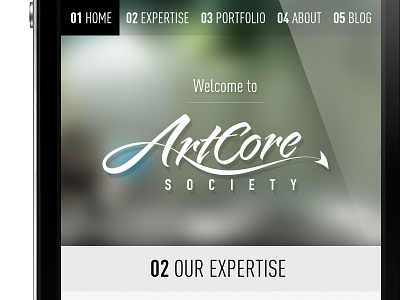 Responsive portfolio artcore design iphone mobile portfolio responsive society