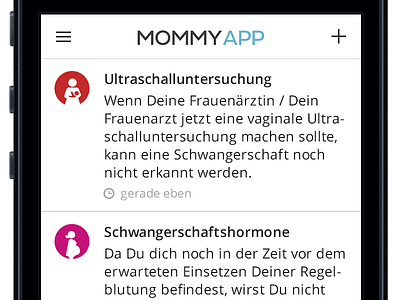 Mommy App Timeline mommy app ui ux