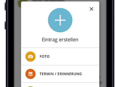 Mommy App modal menu