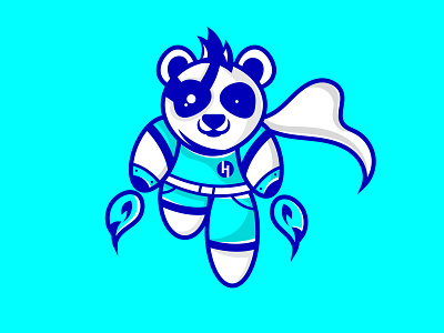 illustration panda super hero animal art badge blue branding cute design dribbbleillustration dribbbleinspiration graphic design icon identity illustration illustrator inspiration logo mascot minimal panda vector