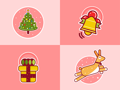 Christmas sticker collection animal artwork cartoons christmas design dribbbleillustration dribbbleinspiration graphic design illustration illustrator inspiration logo mascot minimal packing santa snow stickers vantage vector