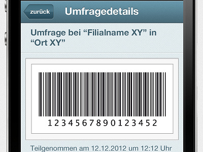 Okacity App Umfragearchivdetails android app apple archive barcode character ios iphone launchscreen mobile okacity smartphone