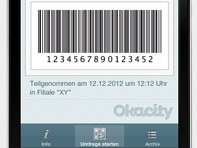 Okacity App Gutschein android app apple button character coupon ios iphone mobile okacity qr smartphone