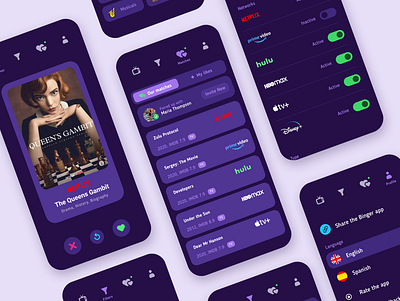 Binger App Design branding design flat mobile app ui