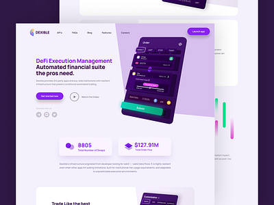 DeFi Execution Manager Landing Page design graphic design ui ux web