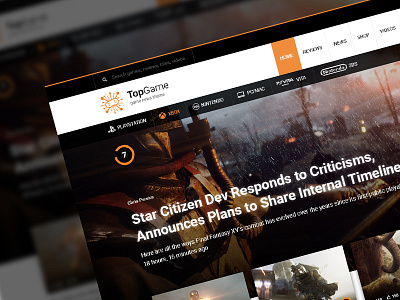 TopGame - News/Portal for Games games reviews video games web design