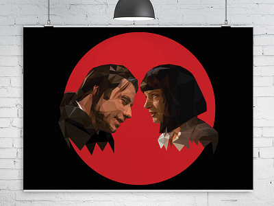 Vincent Vega & Mrs Mia Wallace graphic design illustration illustrator no 3d software polygon art wacom