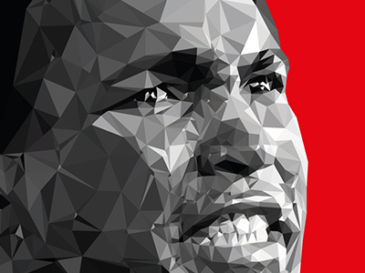 float like a butterfly boxer geometric illustration muhammad ali polygon art