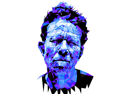 Blue Valentine graphic design illustration illustrator lowpoly polygon art portrait tom waits wacom