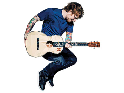 Ed Sheeran ed sheeran guitar music no app polygon portrait sheeran tattoos triangles