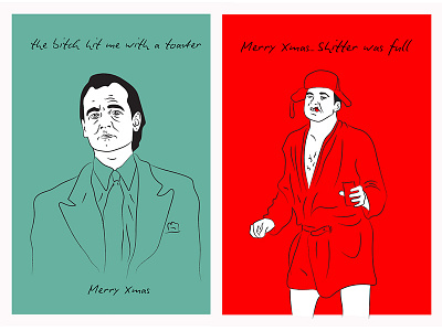 Waters Illustration Greetings Cards bill murray cards christmas doodle drawing illustration my art vacation xmas