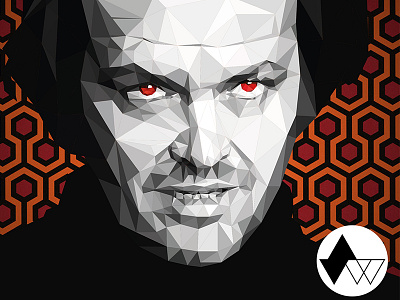 Here's Johnny face halloween illustrator jack nicholson lowpoly no 3d no app portrait wacom